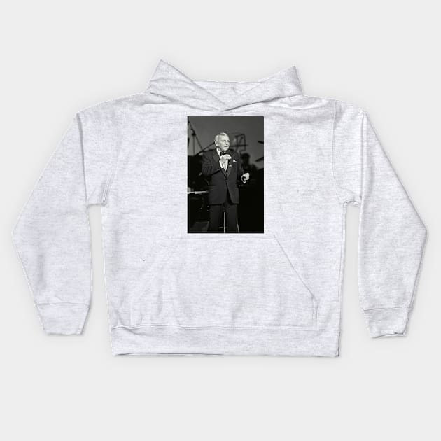 Frank Sinatra BW Photograph Kids Hoodie by Concert Photos